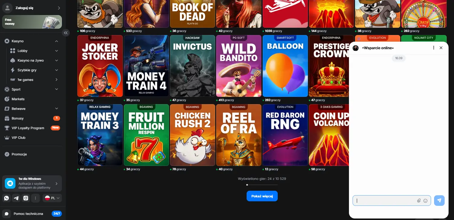 1win Casino Polska czat 24/7 kanały pomocy wsparcie